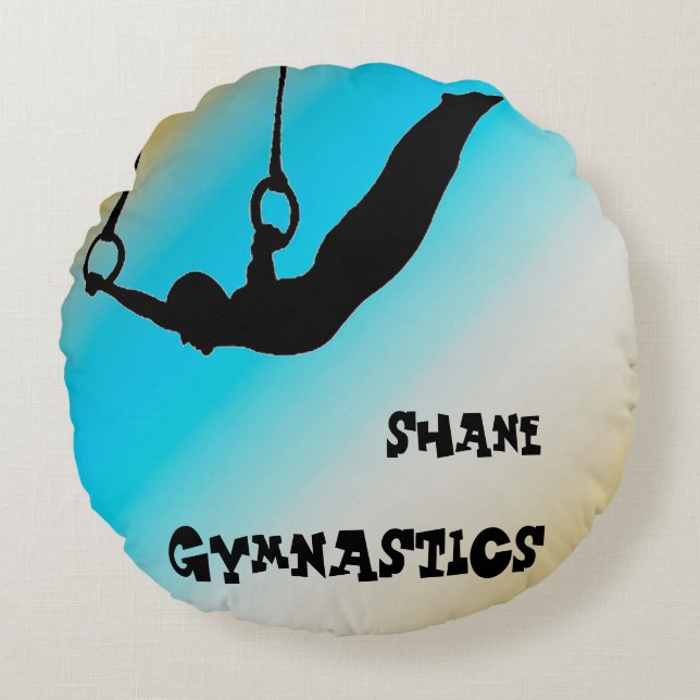 Boys Gymnastiek Ringloopgradiënt Rond Kussen (Voorkant)