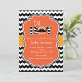 Boys Halloween Chevron Baby shower Invitation (Debout devant)