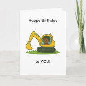 Boy''s Happy Birthday card with digger design Kaart (Voorkant)
