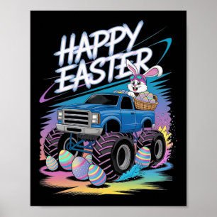 Boys Happy Easter Monster Truck Easter Egdle Toddl Poster
