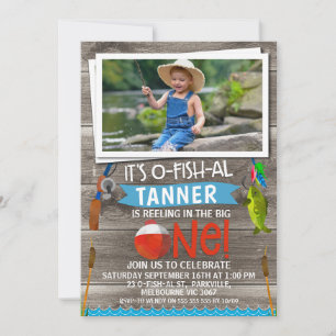 Boy's His O-fish-al 1er anniversaire Invitation