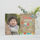 Boy's His O-fish-al 1er anniversaire Invitations (Debout devant)