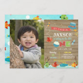 Boy's His O-fish-al 1er anniversaire Invitations (Devant / Derrière)