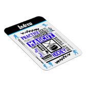 Boys Hockey Terminology Personalized Blue Magneet (Rechterzijde)