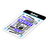 Boys Hockey Terminology Personalized Blue Magneet (Linkerzijde)
