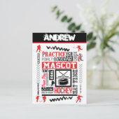 Boys Hockey Terminology Personalized Briefkaart (Staand voorkant)