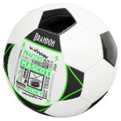 Boys Hockey Terminology Personalized Neon Green Voetbal (Drie kwart)
