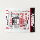 Boys Hockey Terminology Personalized Wandkleed (Voorkant (horizontaal))