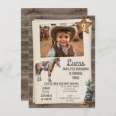 Boys Horse Buckaroo Wild West Invitation Anniversa (Devant / Derrière)