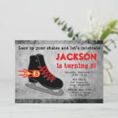 Boy's Ice Schaats Extreme Verjaardag Kaart (Staand voorkant)