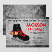 Boy's Ice Schaats Extreme Verjaardag Kaart (Voorkant / Achterkant)