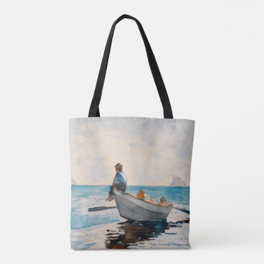 Boys in a Dory (1880) van Winslow Homer Draagtas (Achterkant)