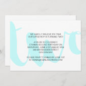 Boys Invitation pour le deuxième anniversaire (Devant / Derrière)