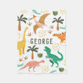 Boys Jungle Dinosaur T-Rex Kids Fleece Deken (Voorkant)