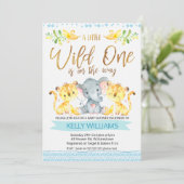 Boys Jungle Wild One Baby shower Invitation (Debout devant)