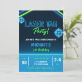 Boy's Laser Label Neon Glow Verjaardag Kaart (Staand voorkant)