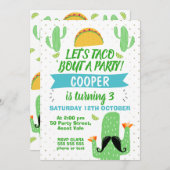 Boys Let's Taco 'About A Party Verjaardag Uitnodig Kaart (Voorkant / Achterkant)