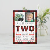 Boys Lumberjack 2e anniversaire fêtes Invitations (Debout devant)