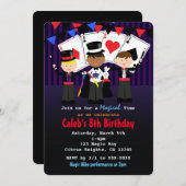 Boys Magic Show Magique Anniversaire Invitations (Devant / Derrière)