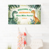 Boys mignon Dinosaur fête d'anniversaire bannière  (En situation)