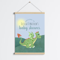 Boys mignon magique Dragon Baby shower Affiche de