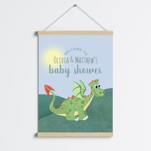 Boys mignon magique Dragon Baby shower Affiche de 