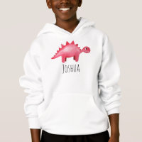 Boys mignon rouge Aquarelle Dinosaure et nom Enfan
