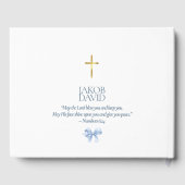 Boy's Modern Blue Bow Baptism Livre d'or (Verso)