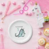 Boys Monster 1e verjaardag Papieren Bordje (Feest)