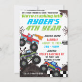 Boys Monster Truck Birthday Party Invitations (Devant)