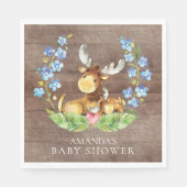 Boys Moose Baby shower papieren servetten (Voorkant)