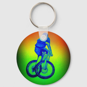Boys mountainbike T Shirt cadeau MTB Key Ring Sleutelhanger