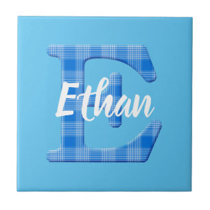 Boys Naam Aangepaste speldenbrief E Tegeltje