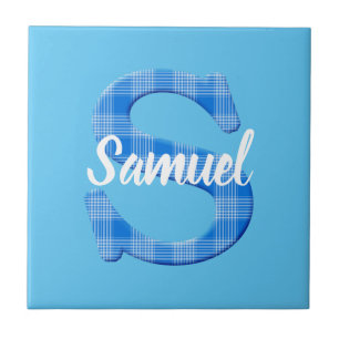 Boys Naam Aangepaste speldenbrief S Tegeltje