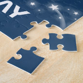 Boys naam en fotoraketruimte kinder puzzel legpuzzel (Zijkant)