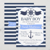 Boys Nautical Baby shower Invitation (Devant / Derrière)