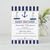 Boys Nautical Sail Boats Baby shower Invitation (Debout devant)