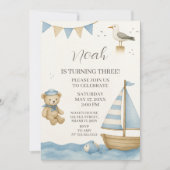 Boys Nautique Anniversaire Invitation (Devant)