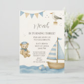 Boys Nautique Anniversaire Invitation (Debout devant)