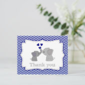 Boys NAVY Blue Elephant MERCI Carte postale 366 (Debout devant)