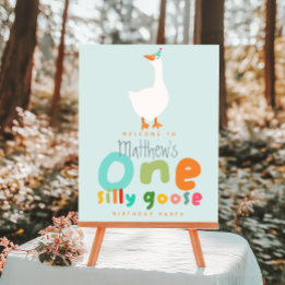 Boys One Silly Goose 1er Affiche de bienvenue d'an