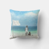 Boys op Beach Kenya Kussen (Achterkant)
