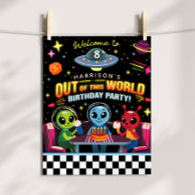 Boys Out Of This World Space Alien Welcome Sign