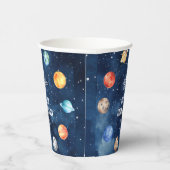 Boys Outer Space Solar System Cosmic Birthday Papieren Bekers (Rechts)