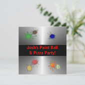 Boys Paint Ball Party Kaart (Staand voorkant)