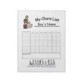 Boys Personalized Chore Chart Notitieblok (Gedraaid)