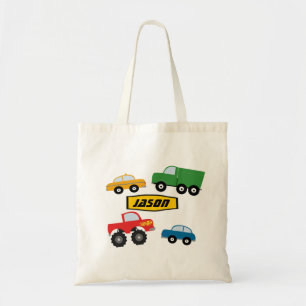 Boys Personalized Transport Vehicles Canvas tas
