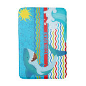 Boys Persoonlijke naam Shark Bathroom Bathmat Badmat (Voorkant Verticaal)