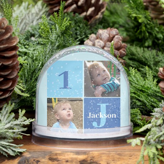 Boys Photo Collage Custom Blue Kids Photograph (Hiver)