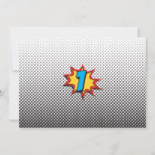 Boys Photo Superhero 1er anniversaire Invitation (Dos)